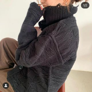 マルタンマルジェラ(Maison Martin Margiela)のWave Collar Crash Knit / Black perverze(ニット/セーター)