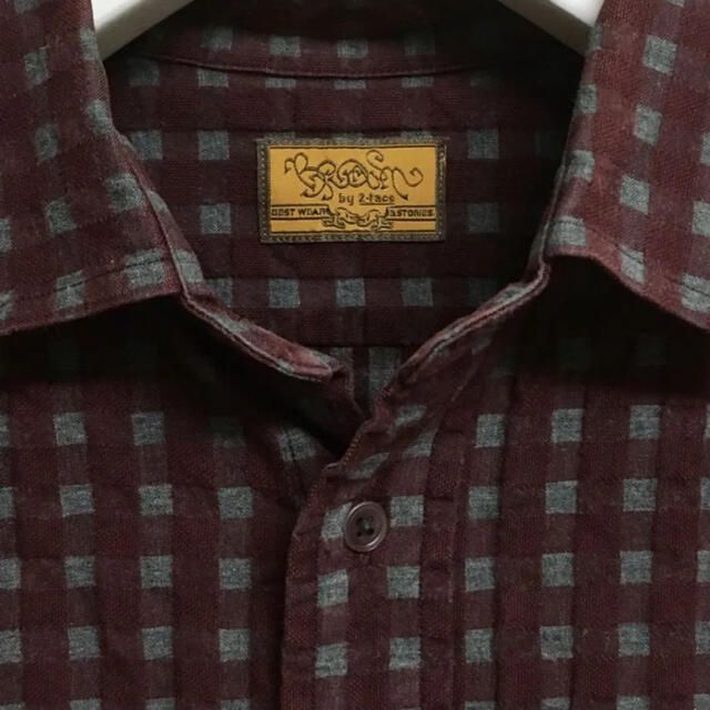 brown by 2-tacs check shirts Mサイズ