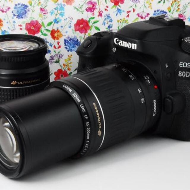 特別訳あり特価】 Canon - ☆Wi-Fi搭載☆ Canon EOS 80D ダブルレンズ