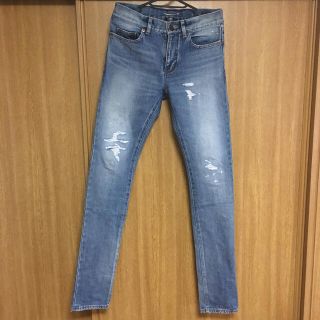 サンローラン(Saint Laurent)の【Saint Laurent Paris】ダメージスキニーデニム　サイズ28(デニム/ジーンズ)