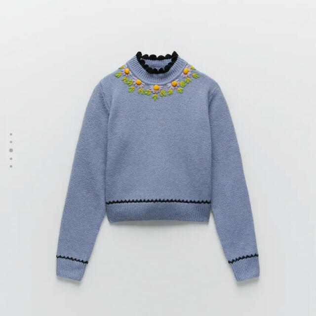 ZARA(ザラ)のZARA 刺繍ニット レディースのトップス(ニット/セーター)の商品写真