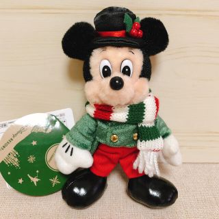 ディズニー(Disney)のタグ付 35周年 クリスマス ミッキー ぬいぐるみバッジ(キャラクターグッズ)