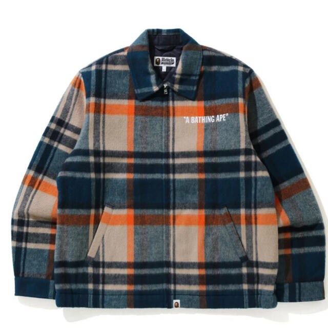 メンズBAPE CHECK ZIP BLOUSON JACKDT L