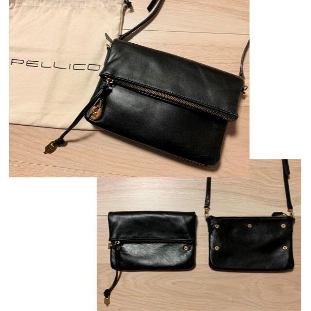 PELLICO(ペリーコ)のPELLICO ペリーコ◆３WAYレザーWショルダーバック ・クラッチ◆美品★ レディースのバッグ(ショルダーバッグ)の商品写真