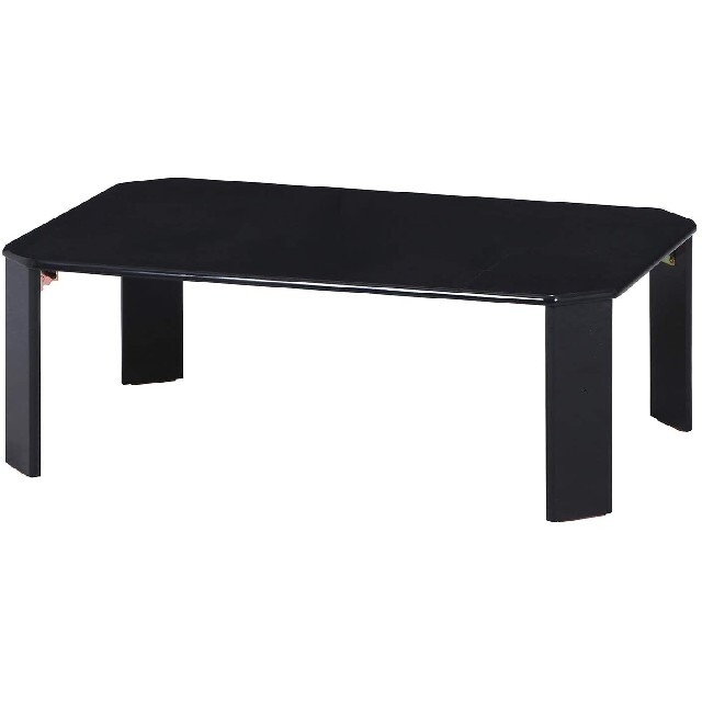 不二貿易　折りたたみ ローテーブル　幅90cm　ブラック　UV塗装 インテリア/住まい/日用品の机/テーブル(ローテーブル)の商品写真