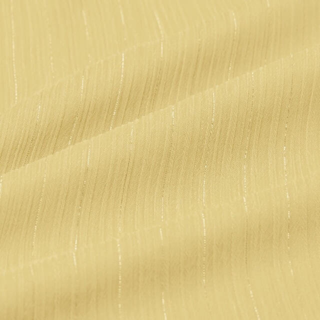 GU(ジーユー)のGU/ジーユー シアーストライプフリルブラウス 長袖 イエロー 黄色 XL レディースのトップス(シャツ/ブラウス(長袖/七分))の商品写真