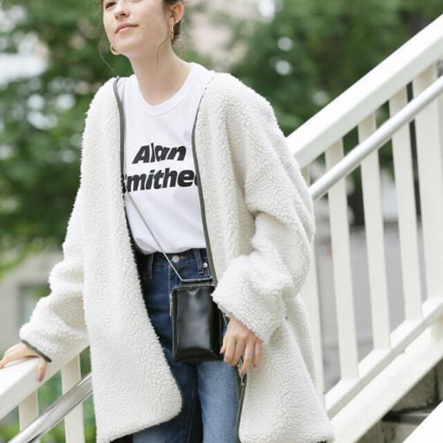 Adam et Rope'(アダムエロぺ)のADAM ET ROPE' リバーシブルボアコート　19aw レディースのジャケット/アウター(ロングコート)の商品写真