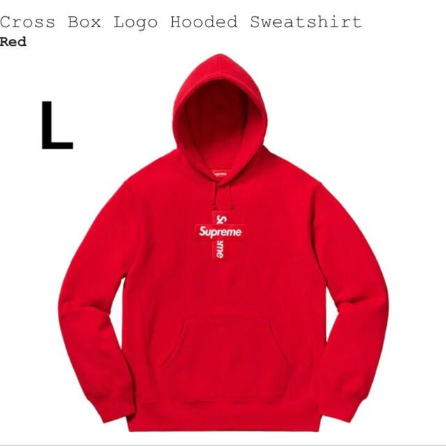 supreme CROSS BOX LOGO HODEED Lサイズ　赤　RED