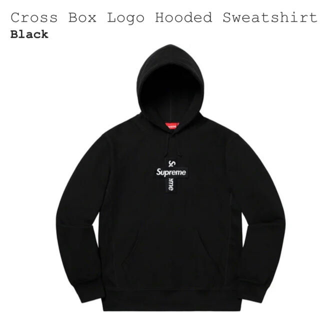 新品未開封付属品未開封★黒★Cross Box Logo Hooded Sweatshirt