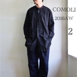 COMOLI - COMOLI コモリ 2016AW チョークストライプシャツの