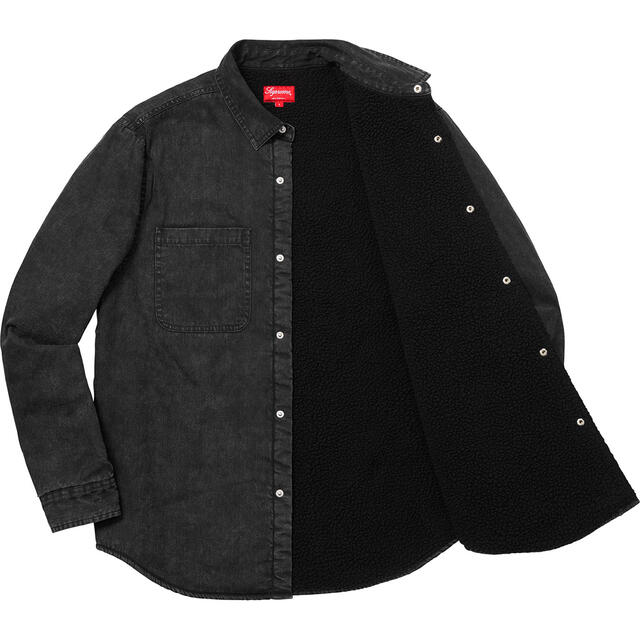 Supreme Sherpa Lined Denim Shirt  Black