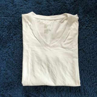 ムジルシリョウヒン(MUJI (無印良品))のＶネック Tシャツ 白 無地(Tシャツ(半袖/袖なし))