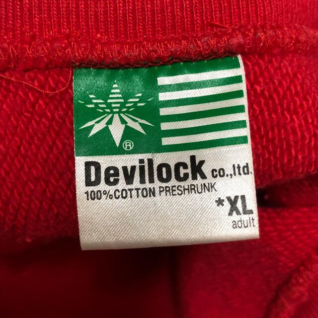 DEVILOCK(デビロック)の美品 DEVILOCK デビロック スウェットトレーナー レッド XL メンズのトップス(スウェット)の商品写真