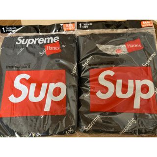 シュプリーム(Supreme)のSupreme®/Hanes® Thermal 黒セットアップ　Mサイズ(その他)