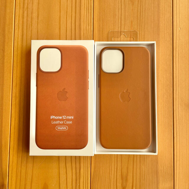 【新品】純正 iPhone 12 mini レザーケース・サドルブラウン