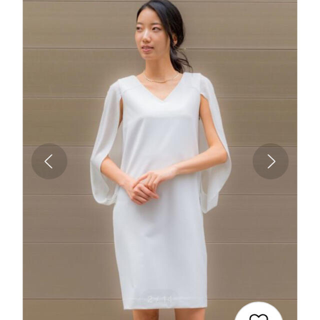 TONAL マントライクドレス　ホワイト レディースのワンピース(ひざ丈ワンピース)の商品写真