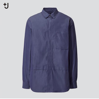 ユニクロ(UNIQLO)のプラスジェイ　オーバーサイズシャツ　ブルー(シャツ)