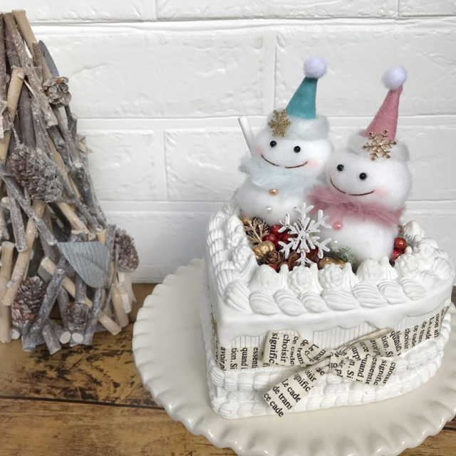 雪だるまのしめ縄飾り ケーキ 大きめクリスマススワッグ 3点の通販 By もも ラクマ