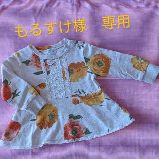 ハッカベビー(hakka baby)の専用　hakkababy♪　花柄トップス＆紫💜半ズボン(Tシャツ/カットソー)