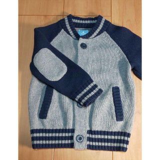 ベビーギャップ(babyGAP)のベビーギャップ　ニット　カーディガン　ジャケット　グレーｘネイビー(カーディガン)