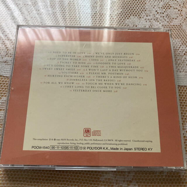 CD カーペンターズ エンタメ/ホビーのCD(その他)の商品写真