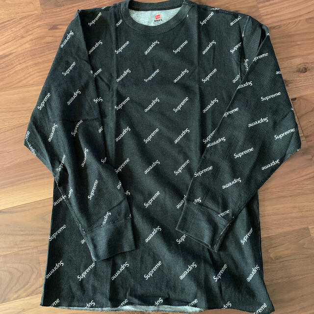 supreme hanes thermal crew black XL 20FW