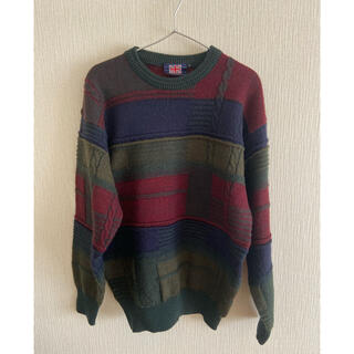 vintage knit 総柄(ニット/セーター)