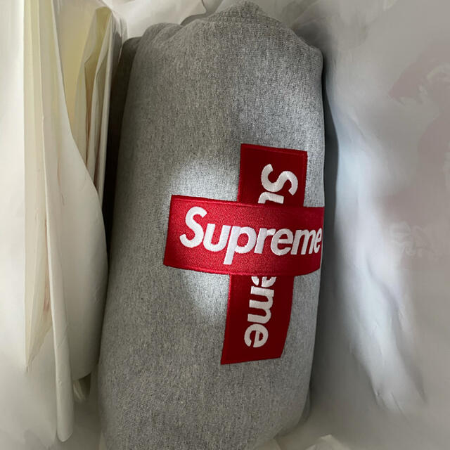 Supreme Cross Box Logo Hooded GREY L