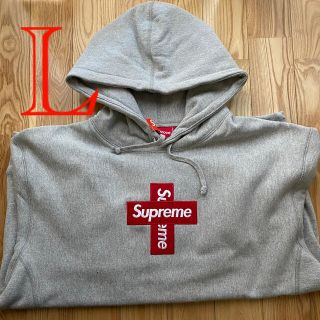 シュプリーム(Supreme)のSupreme Cross Box Logo Hooded グレー L (パーカー)