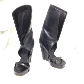 リックオウエンス(Rick Owens)の【Rich Ouens】リックオウエンス　レザーブーツサンダル　36  23cm(ブーツ)