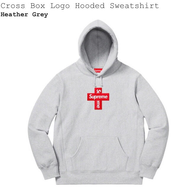Supreme - Supreme Cross Box Logo Hooded Grey グレー S