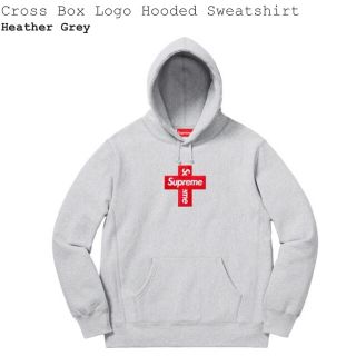 シュプリーム(Supreme)のSupreme Cross Box Logo Hooded Grey グレー S(パーカー)