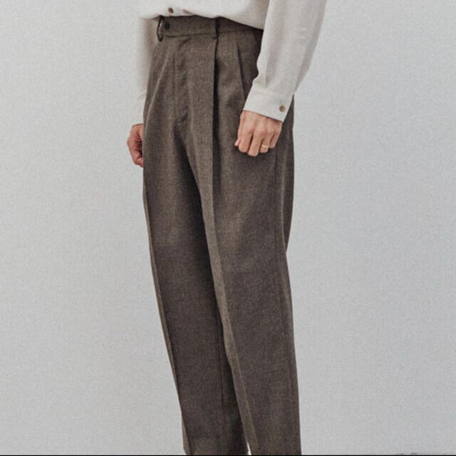 WOOL STRAIGHT SLACKS