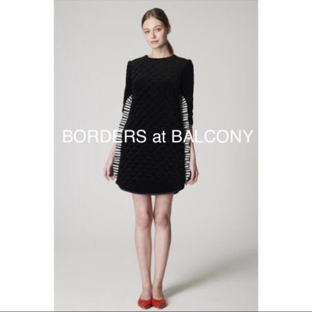 BARNEYS NEW YORK(バーニーズニューヨーク)のレア★BORDERS at BALCONYベルベットワンピース 36 レディースのワンピース(ひざ丈ワンピース)の商品写真