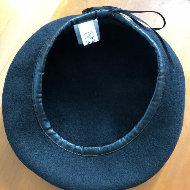 LOWRYS FARM(ローリーズファーム)の　ベレー帽　wool混　フェイクレザーパイピング レディースの帽子(ハンチング/ベレー帽)の商品写真