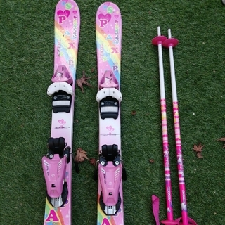 カザマ  子供用 スキー板86cm ストック70cm ブーツ17-18cm(板)
