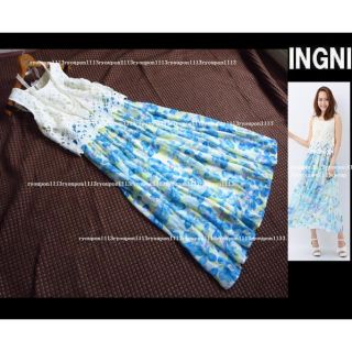 イング(INGNI)の新品INGNIレースx花柄ドッキングOP(ロングワンピース/マキシワンピース)