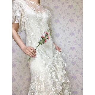 ガニーサックス(GUNNE SAX)のレースが素敵な70年代のヴィンテージワンピース💐(ロングワンピース/マキシワンピース)