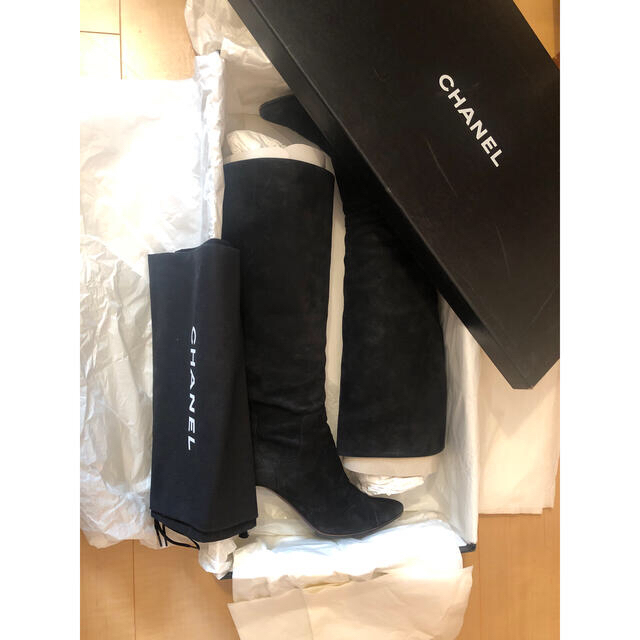 純正売り お値下げCHANELブティック購入 スェードエナメルブーツ23.5