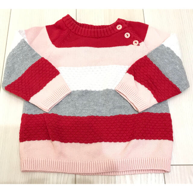 H&M ボーダーニット　70cm 6-9m ボーダーセーター キッズ/ベビー/マタニティのベビー服(~85cm)(ニット/セーター)の商品写真