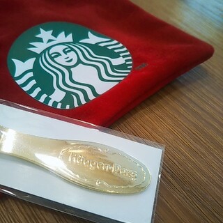 スターバックスコーヒー(Starbucks Coffee)の金のスプーン＆starbucksミニ袋(その他)