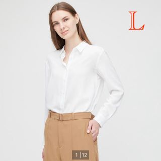 ユニクロ(UNIQLO)のユニクロ　レーヨンブラウス　長袖(シャツ/ブラウス(長袖/七分))