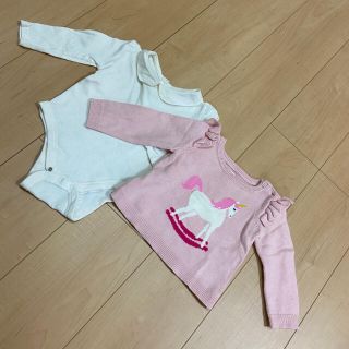 ベビーギャップ(babyGAP)の【即日発送】baby gap 白トップス 　70(シャツ/カットソー)