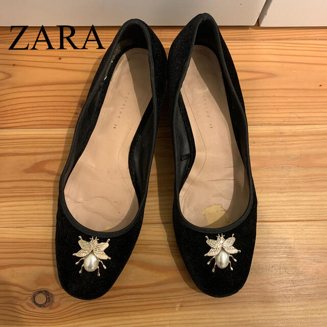 ZARA(ザラ)のバレーシューズ　ベロア　年末セール✌️ レディースの靴/シューズ(バレエシューズ)の商品写真