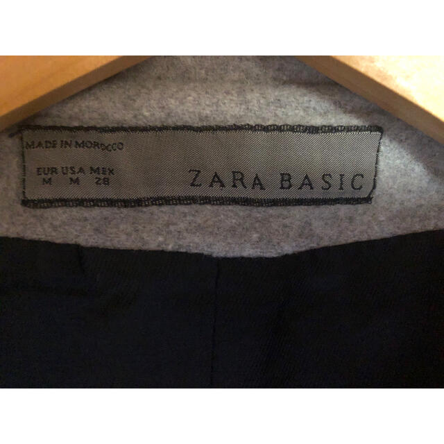 ZARA(ザラ)のZARA コート　フーデット　Pコート　灰色　ウール レディースのジャケット/アウター(ピーコート)の商品写真