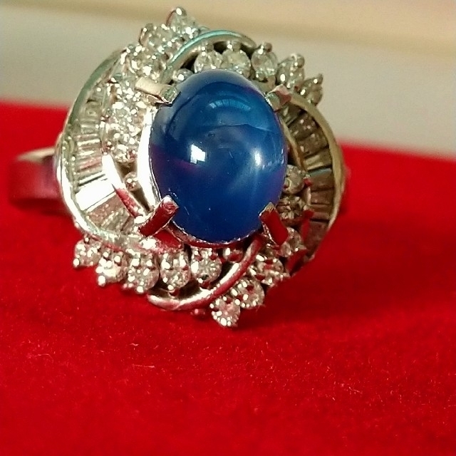 スターサファイア大粒５ct☆ダイヤモンドリング☆指輪 レディースのアクセサリー(リング(指輪))の商品写真