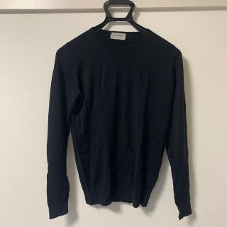 ジョンスメドレー(JOHN SMEDLEY)の美品 JOHN SMEDLEY CLEVES ニット ブラック メリノウール(ニット/セーター)