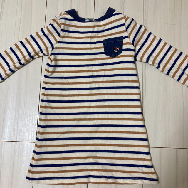 DOUBLE.B(ダブルビー)のダブルビー　ボーダーワンピース キッズ/ベビー/マタニティのキッズ服女の子用(90cm~)(ワンピース)の商品写真