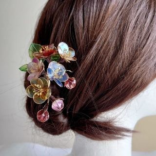 色彩の梅　簪(ヘアアクセサリー)