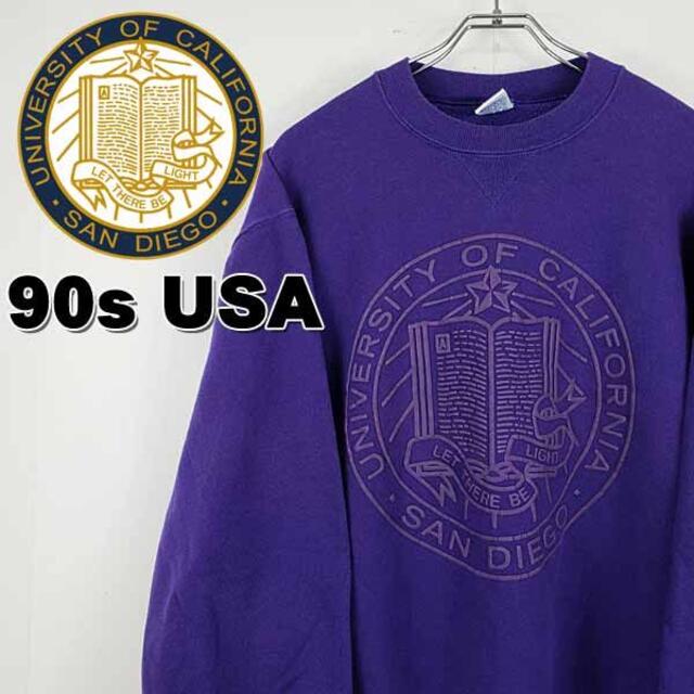 【90s 古着】USA製 カレッジ 刺繍ロゴ カリフォルニア大学 スウェット Lのサムネイル